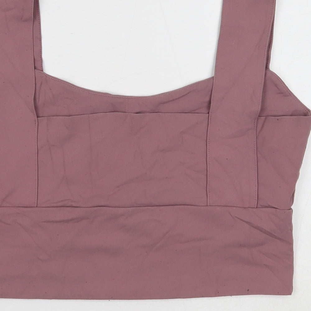 Preworn Womens Purple Nylon Cropped Tank Size XL Scoop Neck