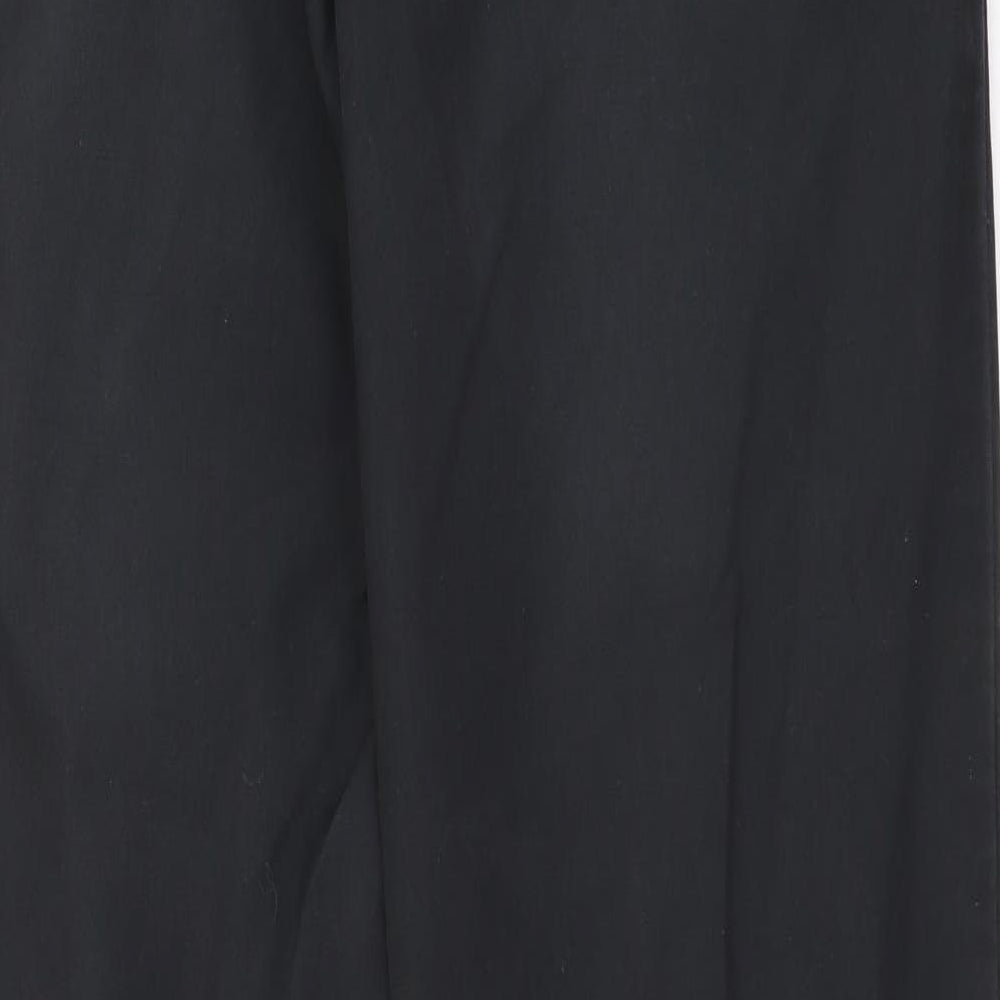 Easy Mens Grey Cotton Trousers Size 32 in L31 in Regular Button