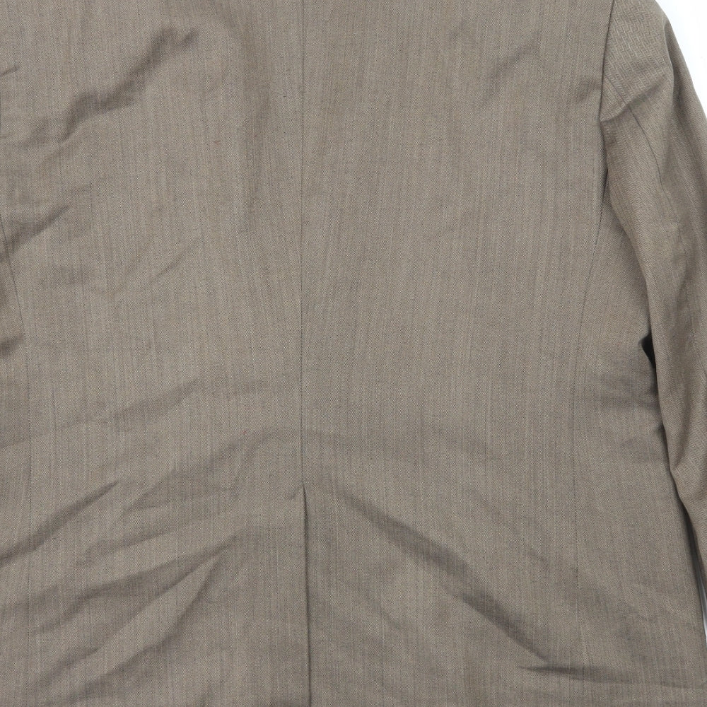Dino Mens Brown Polyester Jacket Blazer Size M