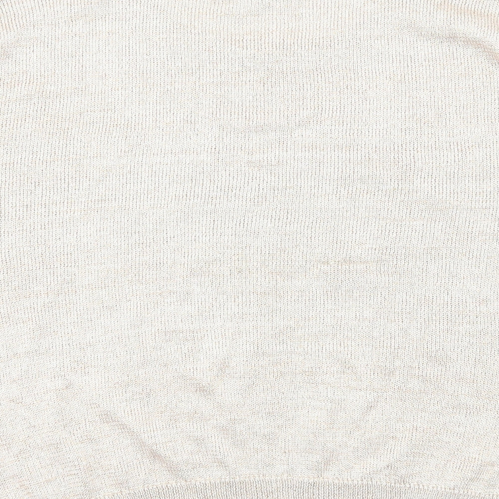 Soon Womens Gold Round Neck Viscose Pullover Jumper Size 14