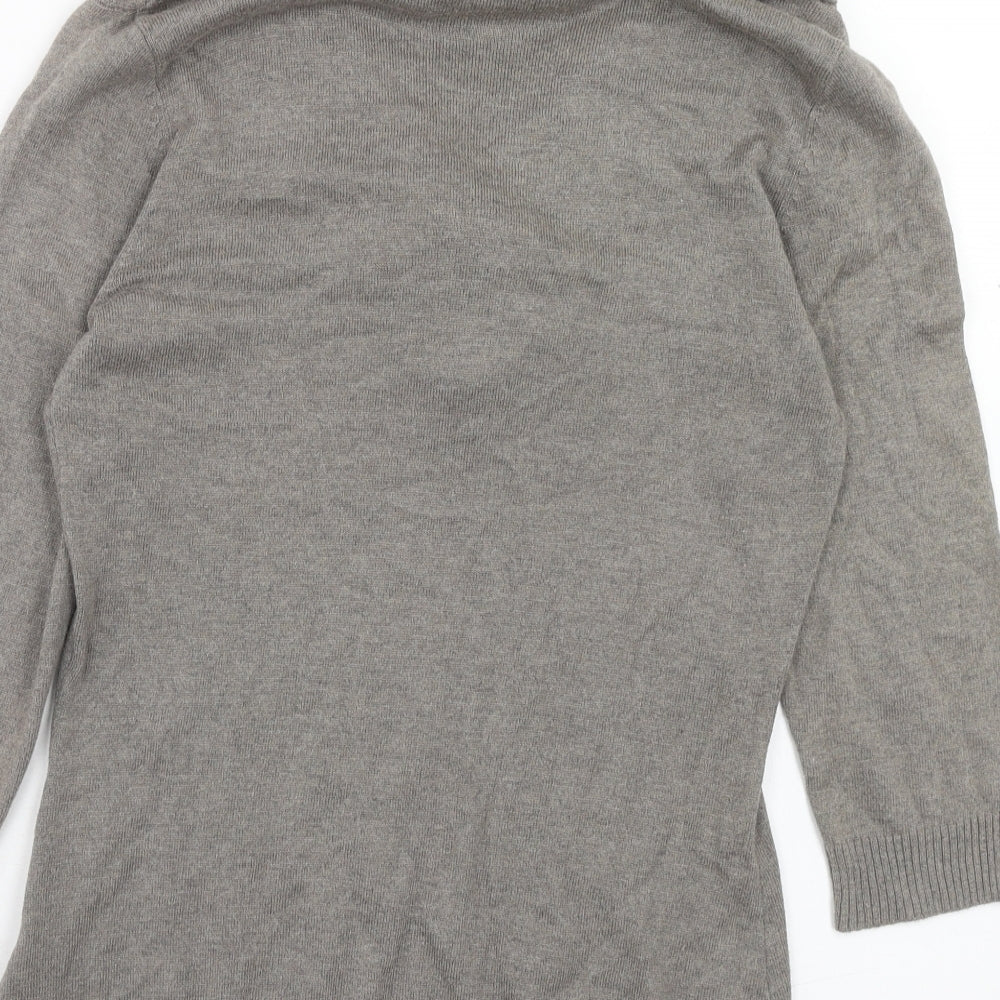 Alex & CO Womens Green V-Neck Cotton Pullover Jumper Size 10