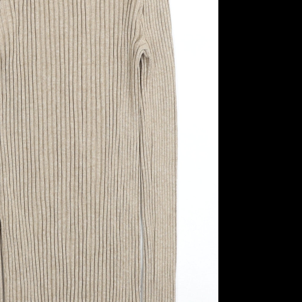 ASOS Womens Beige Round Neck Viscose Pullover Jumper Size 14