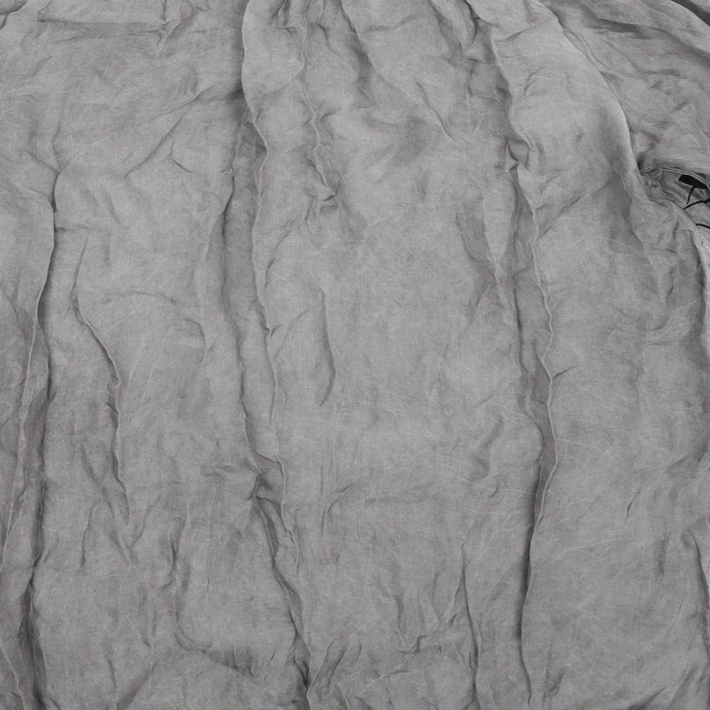Rosemarine Womens Grey Geometric Viscose Basic Blouse Size M Round Neck