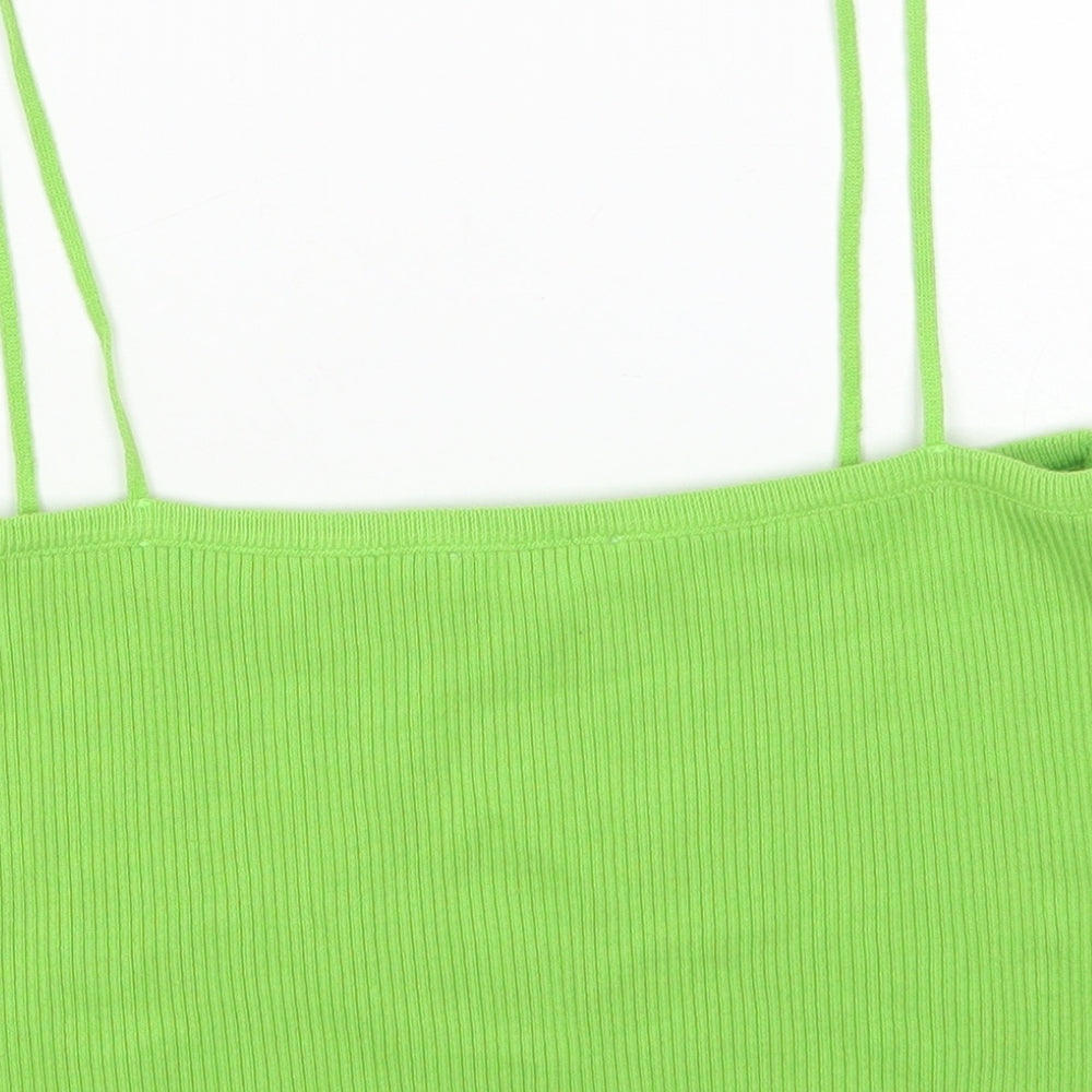 ASOS Womens Green Acrylic Cropped Tank Size 16 Off the Shoulder