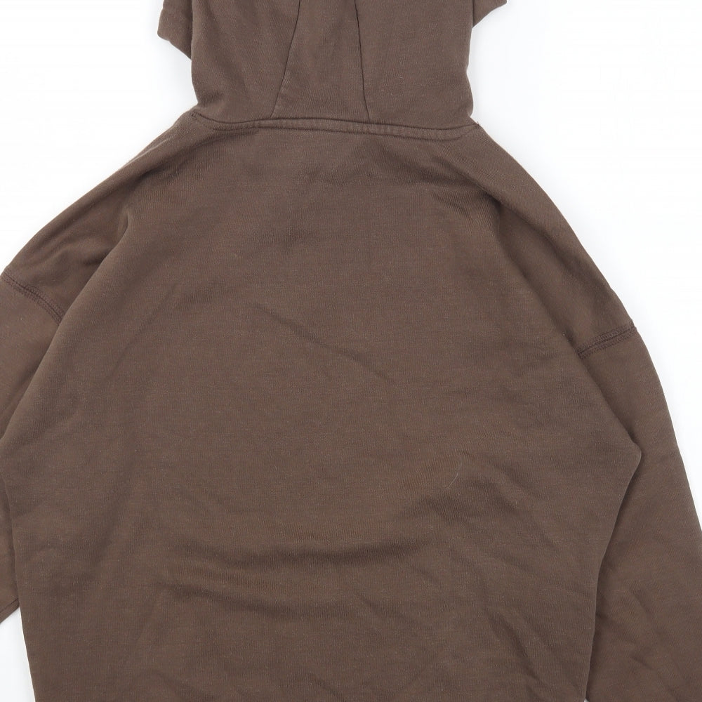 Primark Womens Brown Cotton Pullover Hoodie Size 2XS Pullover