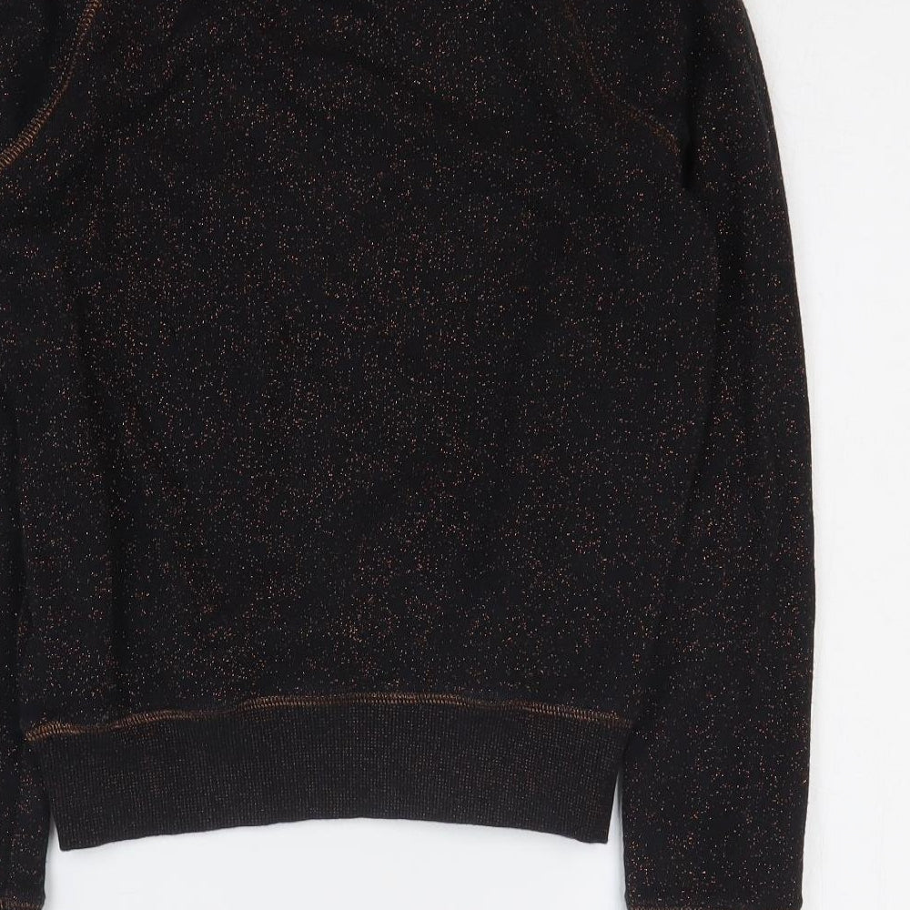 Papaya Womens Black Cotton Pullover Sweatshirt Size 8 Pullover