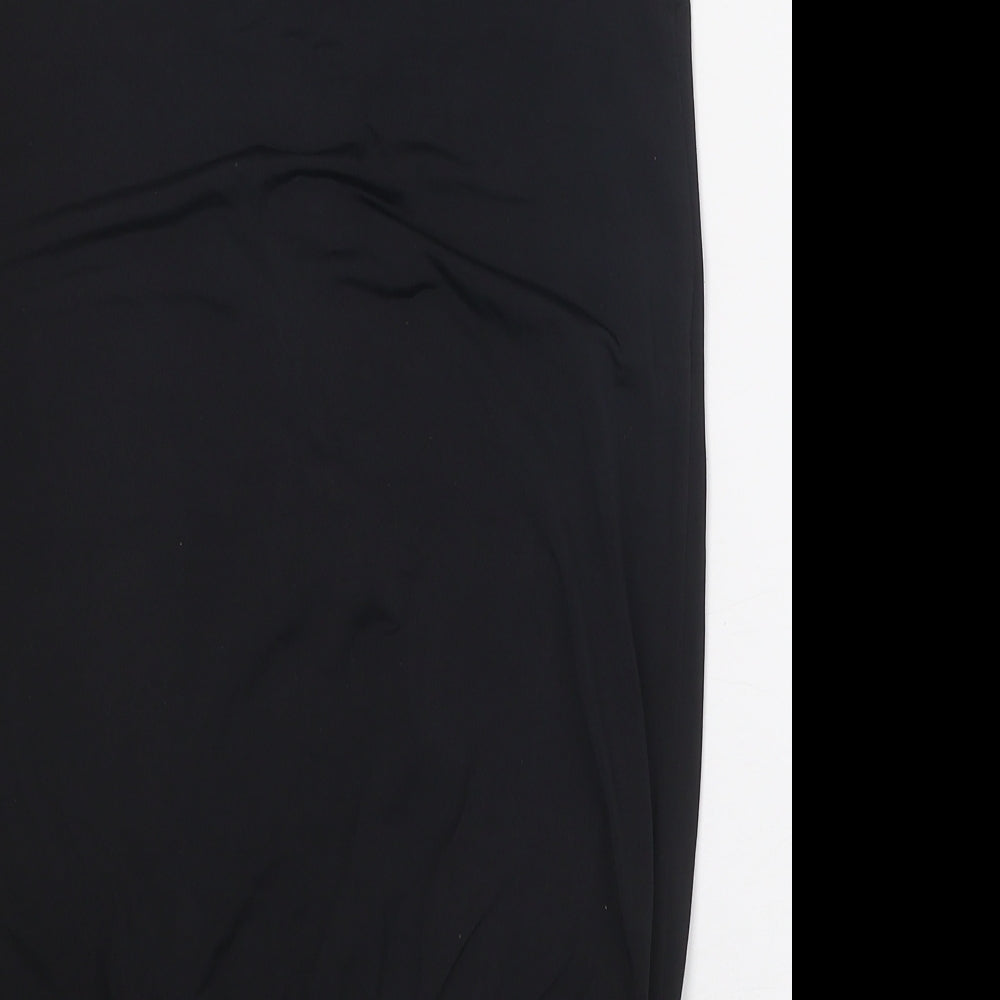 bluheaven Womens Black Polyester Basic T-Shirt Size S V-Neck