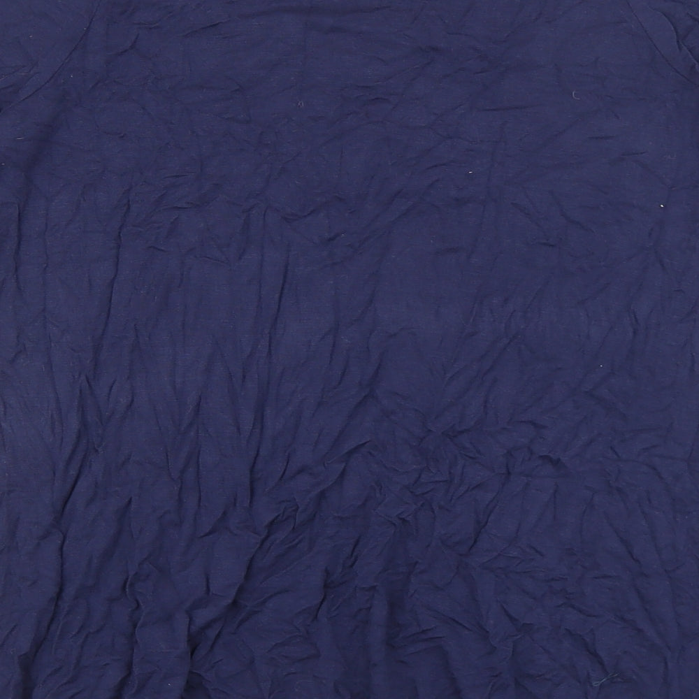 NEXT Womens Blue Viscose Basic Blouse Size 12 Boat Neck