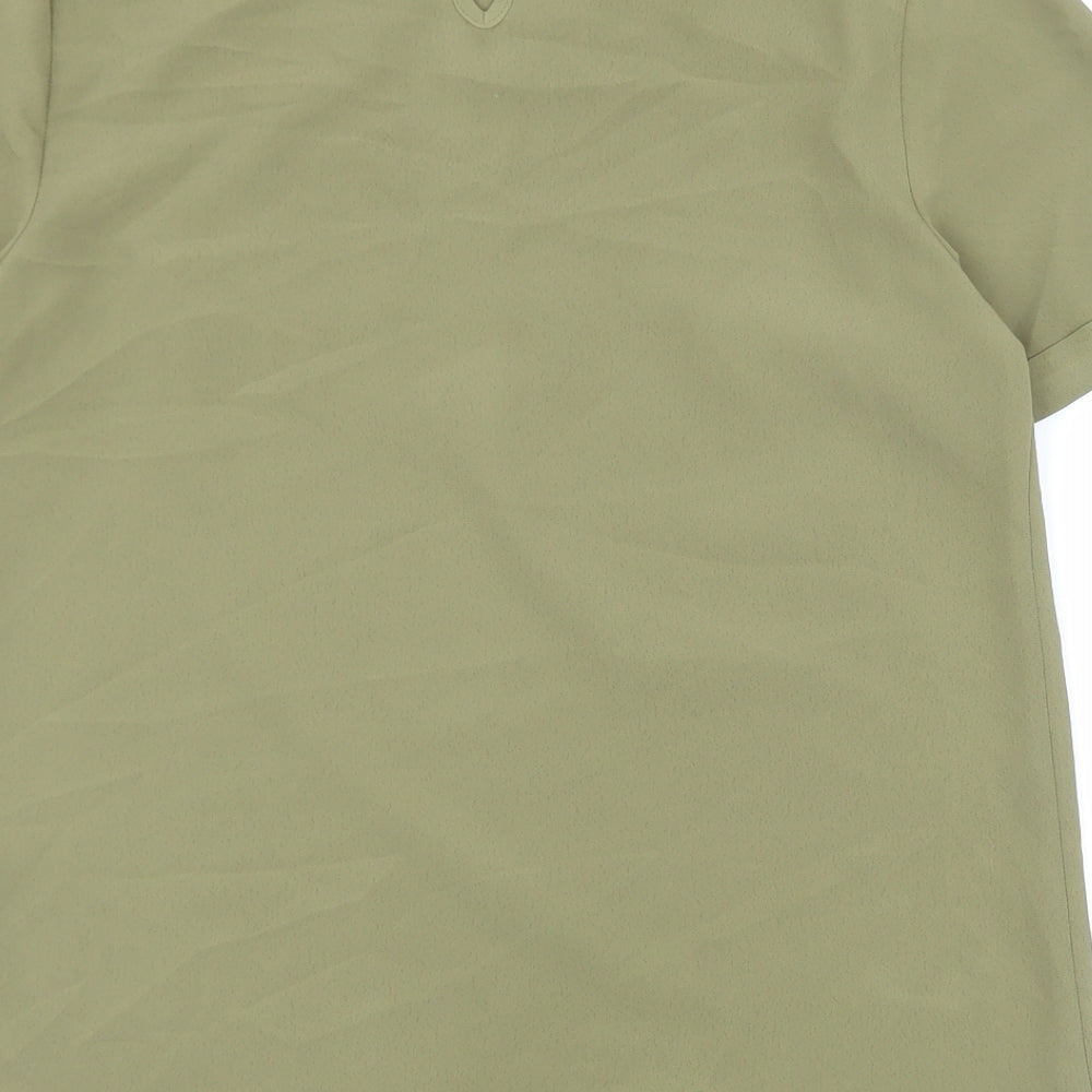Primark Womens Green Polyester Basic Blouse Size 6 Round Neck