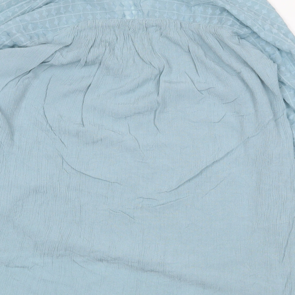 H&M Womens Blue Polyester Basic Blouse Size 6 V-Neck