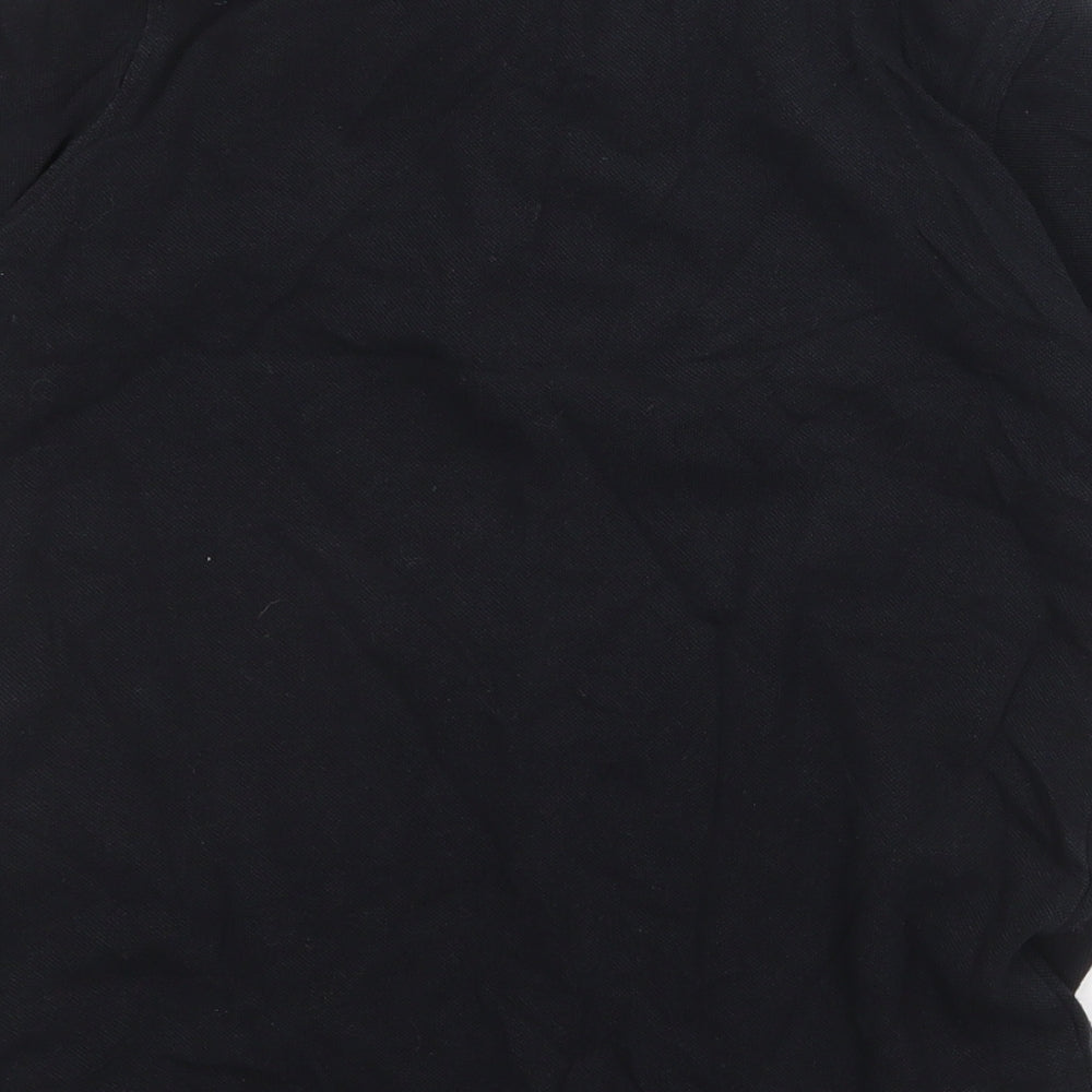 Marks & Spencer Boys Black 100% Cotton Basic Polo Size 8-9 Years Collared Button