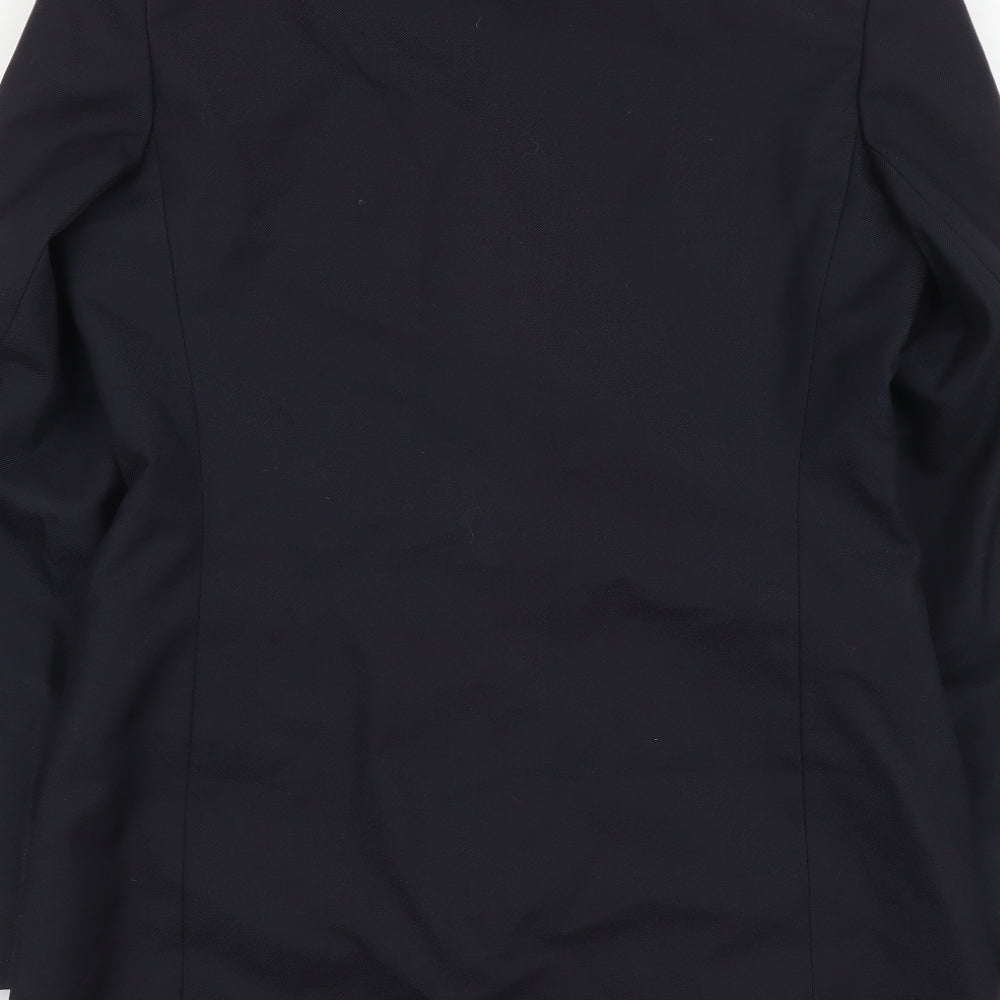 Perry Clothes Mens Blue Polyester Jacket Blazer Size S