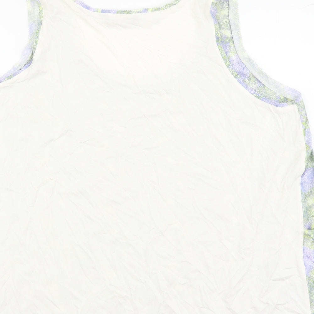 Marks & Spencer Womens Multicoloured Geometric Polyester Basic Blouse Size 14 Scoop Neck