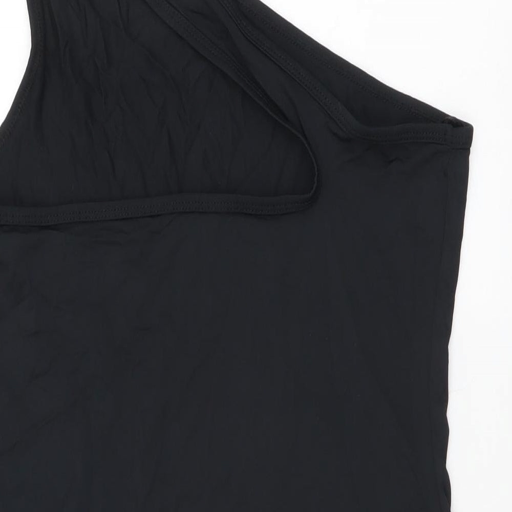Threadbare Womens Black Polyester Bodysuit One-Piece Size M Snap