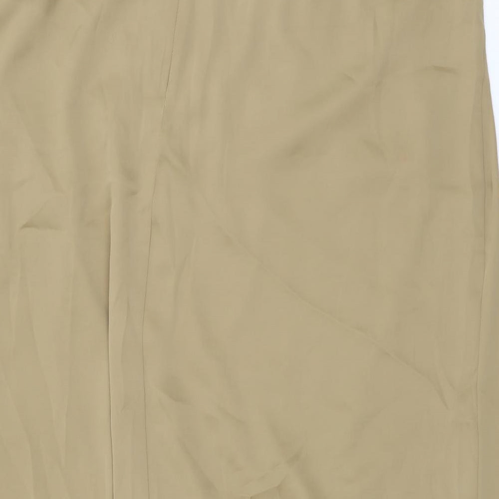 Marks & Spencer Womens Brown Polyester Wrap Skirt Size 22 Zip