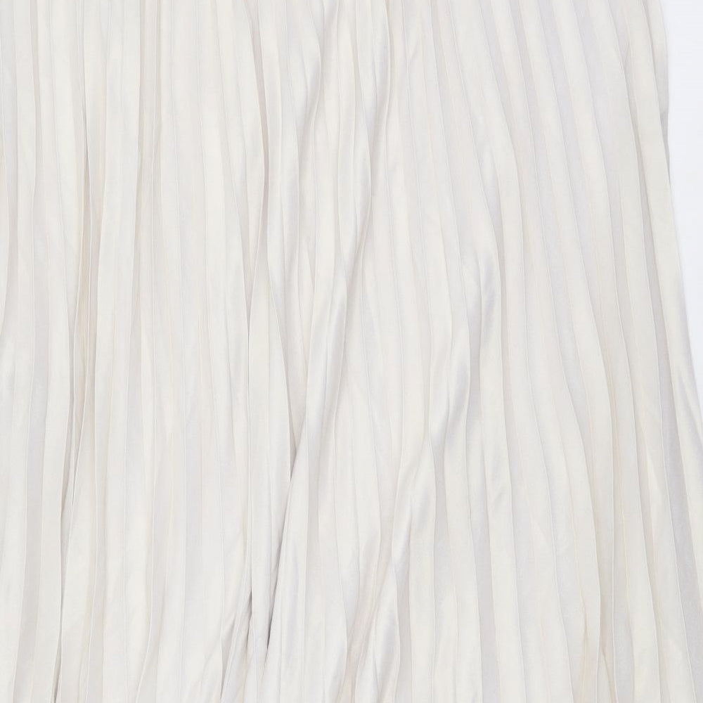 Marks & Spencer Womens Pink Polyester Pleated Skirt Size 22