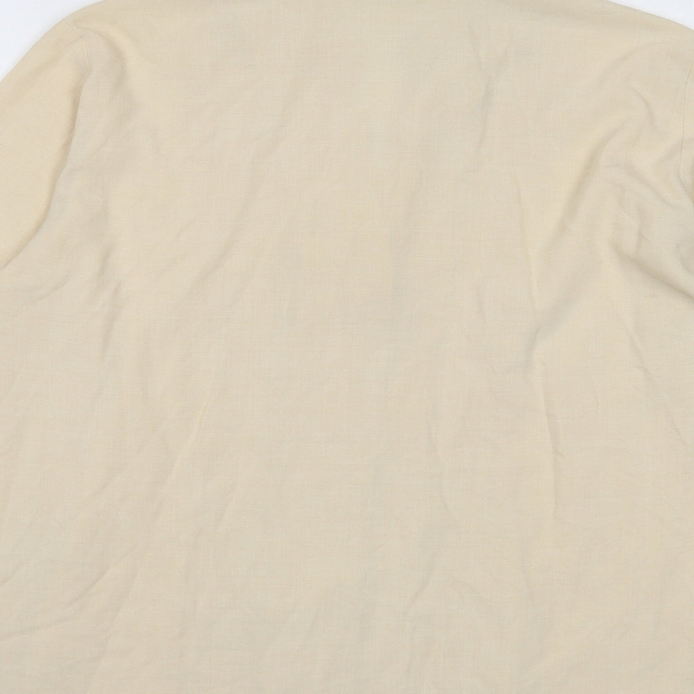 Marks & Spencer Womens Ivory Viscose Basic Button-Up Size 12 Collared