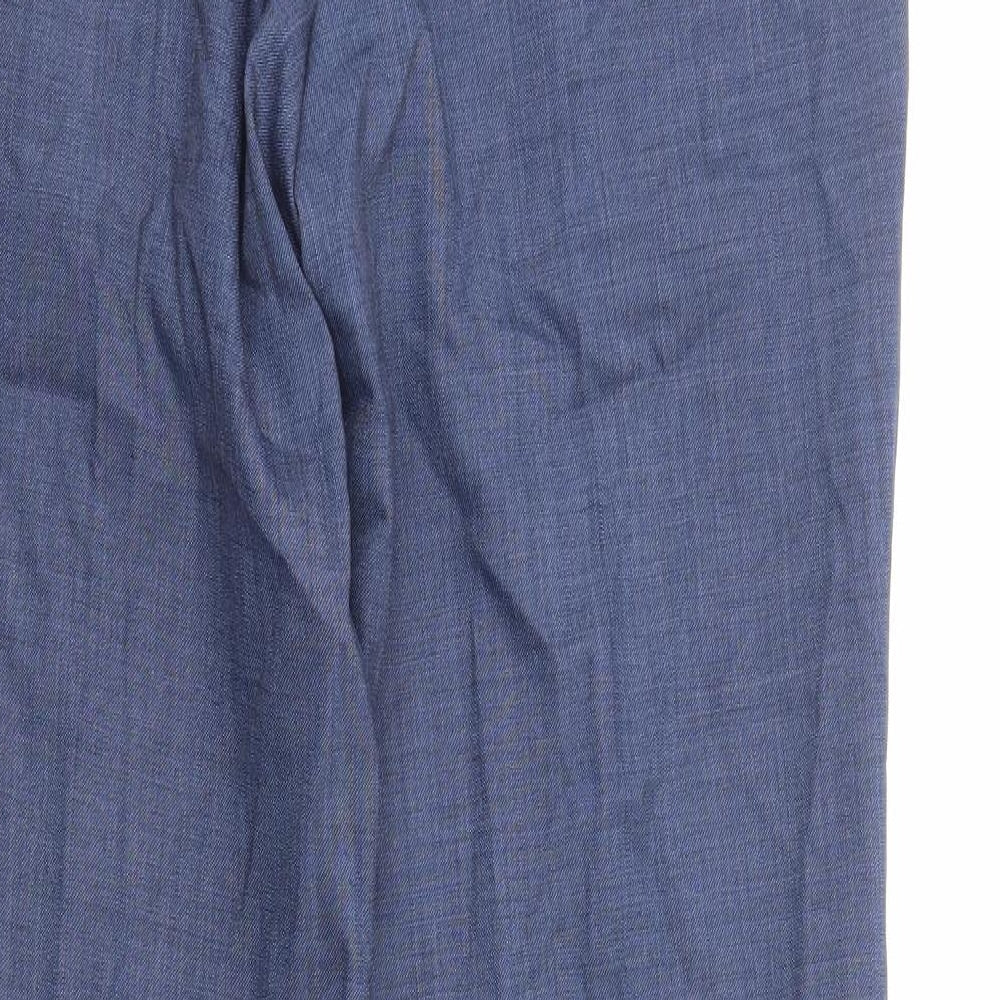 Marks and Spencer Mens Blue Polyester Tuxedo Suit Trousers Size S