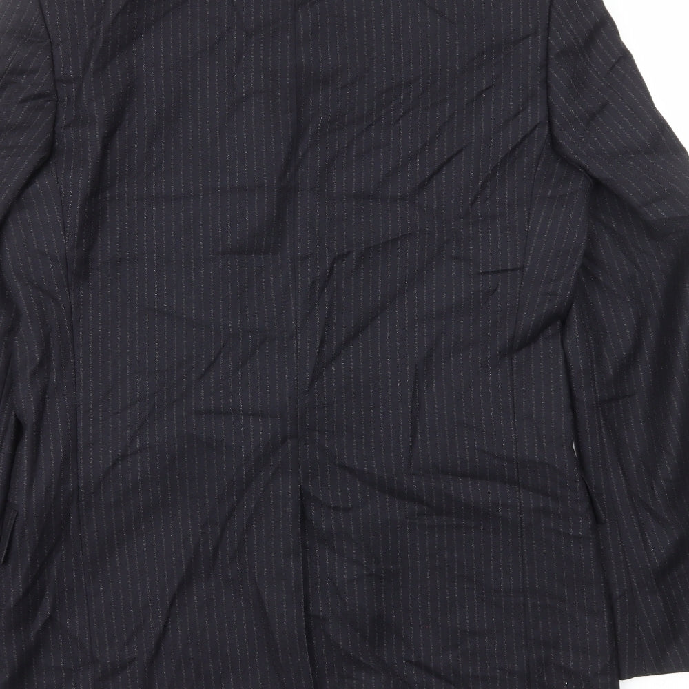 Strellson Mens Black Striped Viscose Jacket Blazer Size M