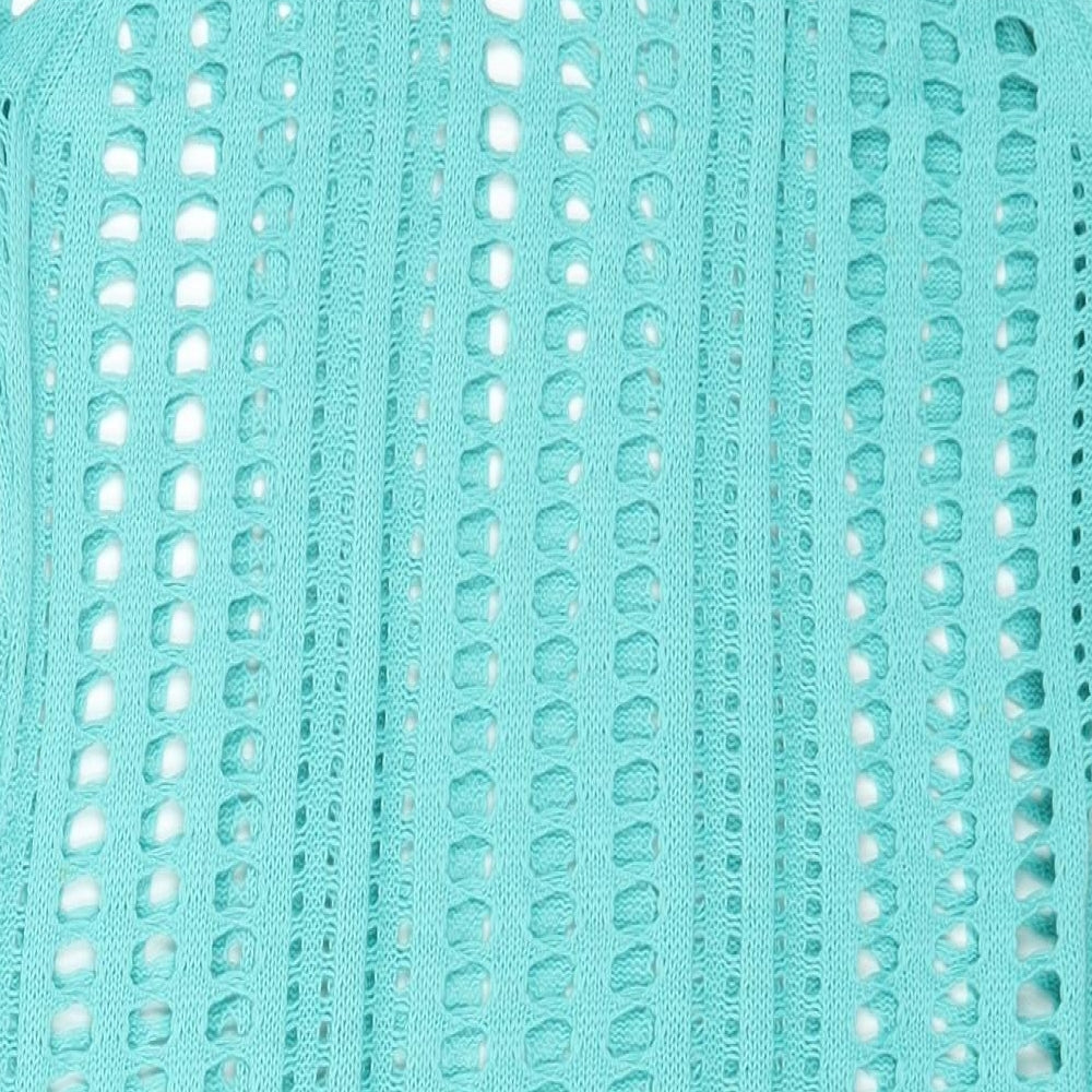 Preworn Womens Blue Acrylic Tank Dress Size M Scoop Neck Pullover
