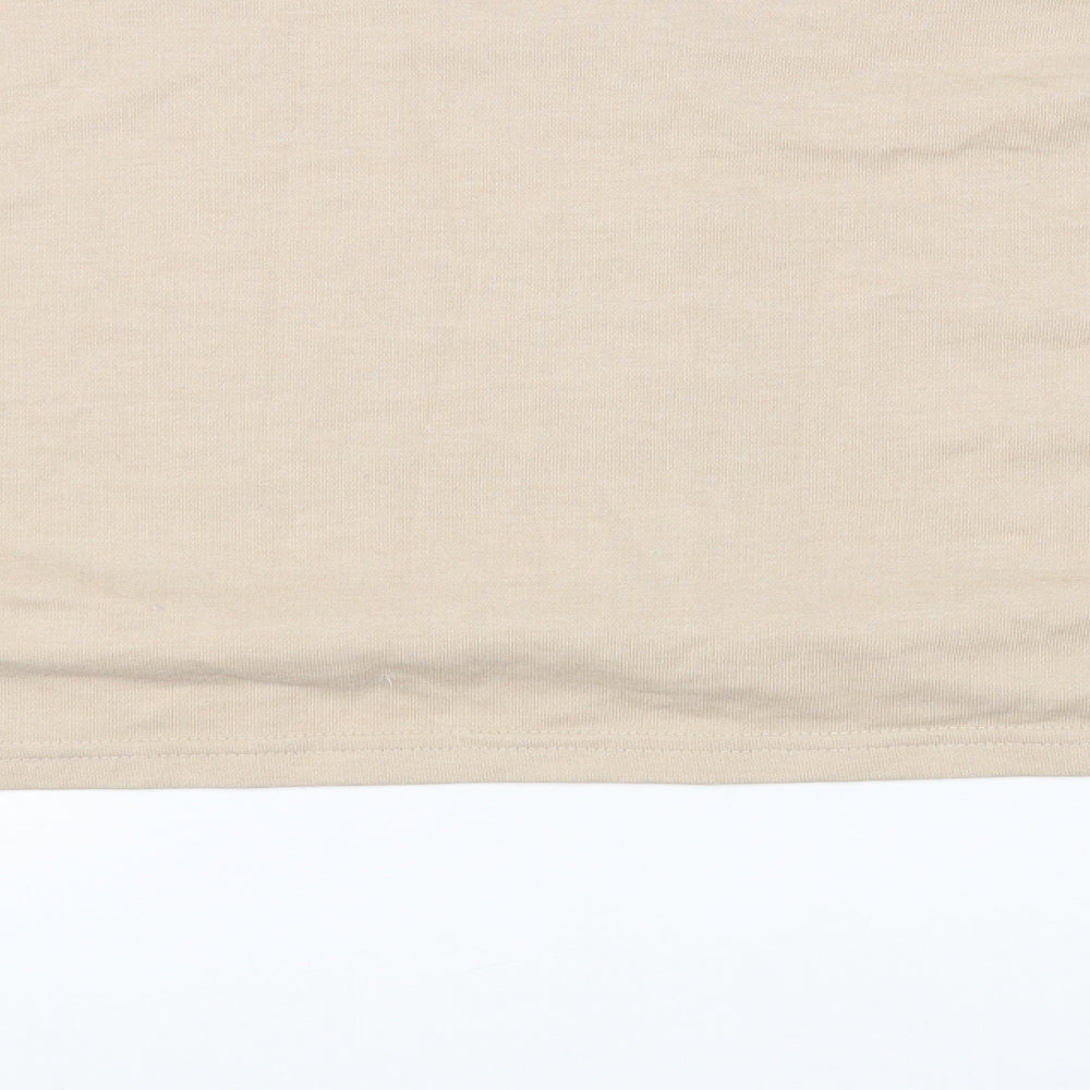 Missguided Womens Beige Cotton Pullover Sweatshirt Size 12 Zip