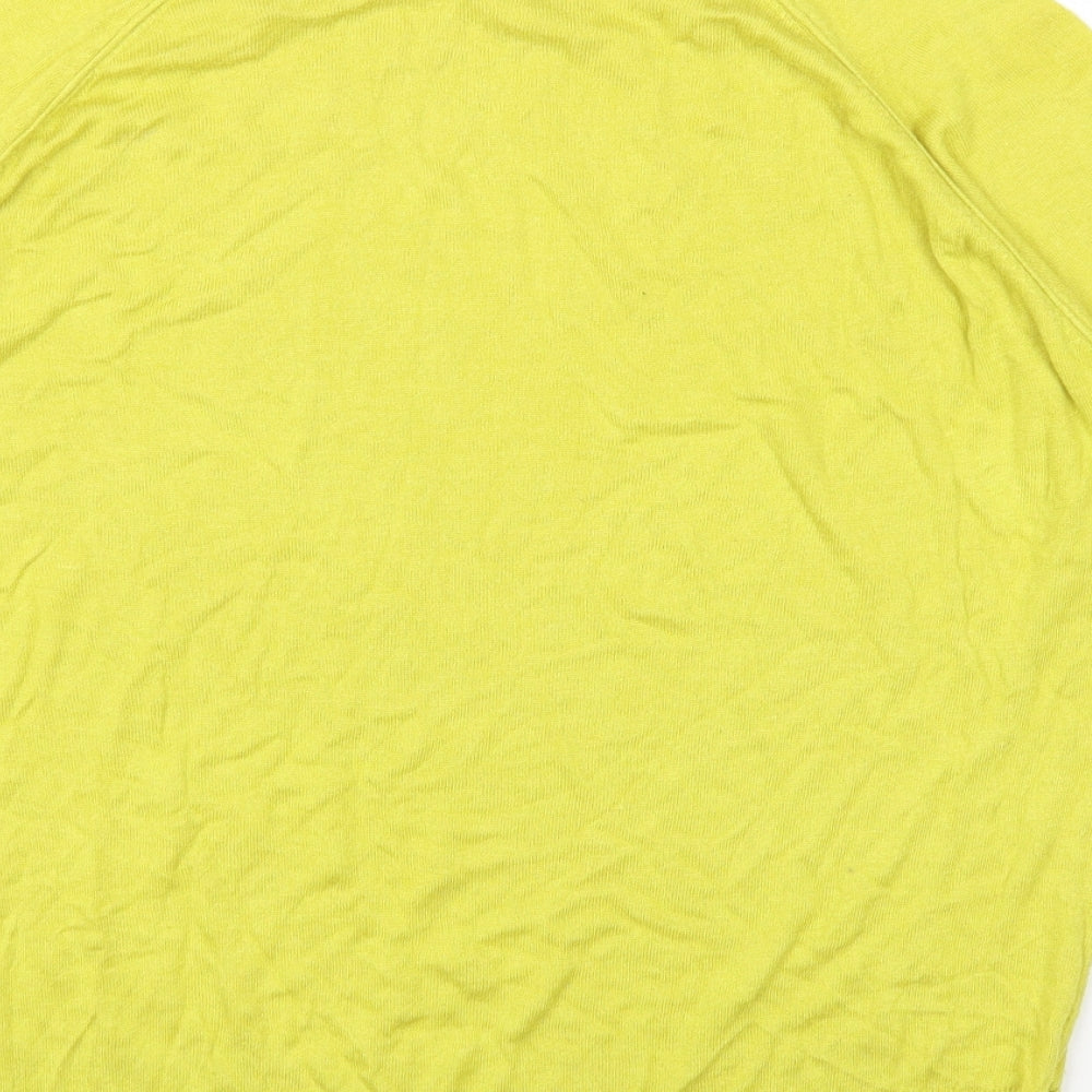 Warehouse Womens Yellow Round Neck Viscose Pullover Jumper Size 16