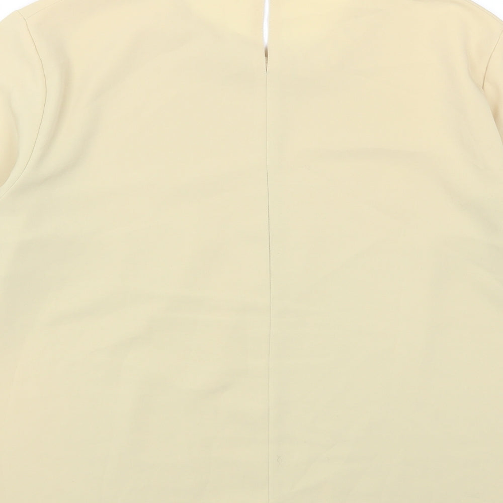 Daxon Womens Beige Polyester Basic T-Shirt Size 16 Round Neck