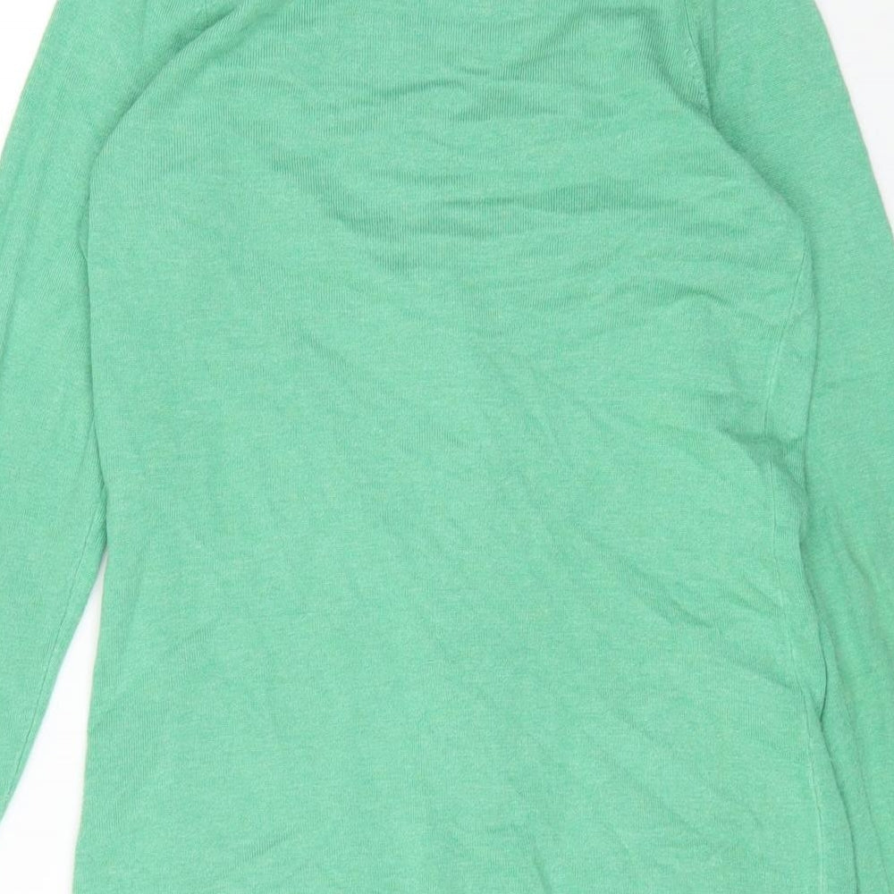 John Lewis Womens Green V-Neck Viscose Cardigan Jumper Size 10