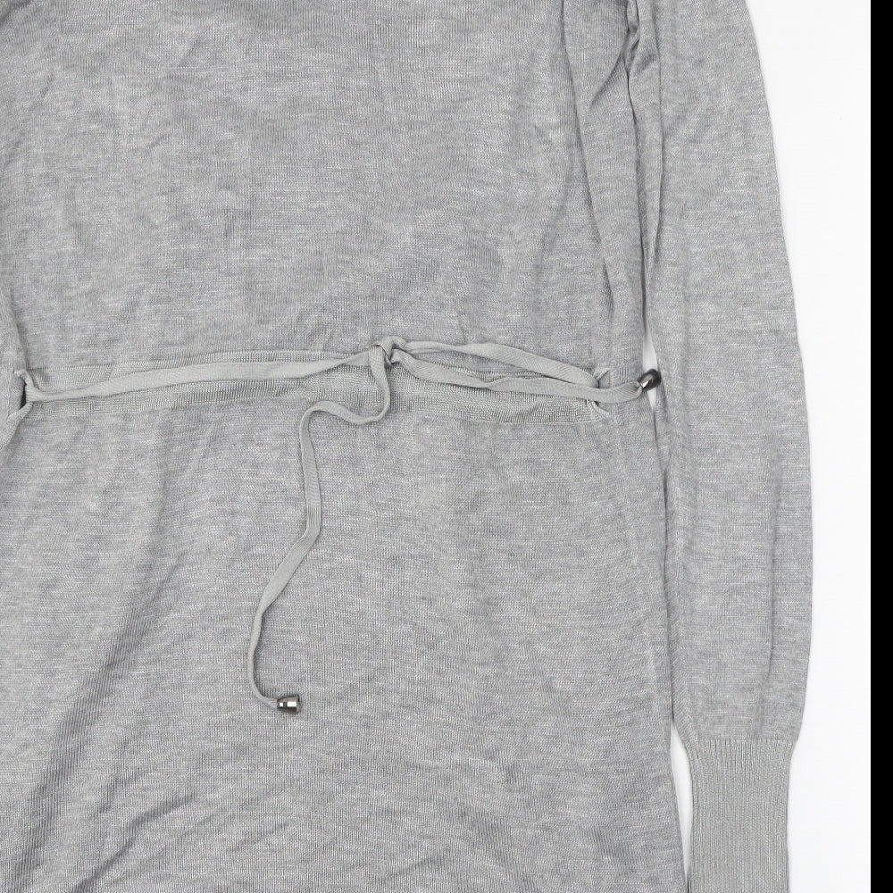 NEXT Womens Grey V-Neck Viscose Cardigan Jumper Size 8