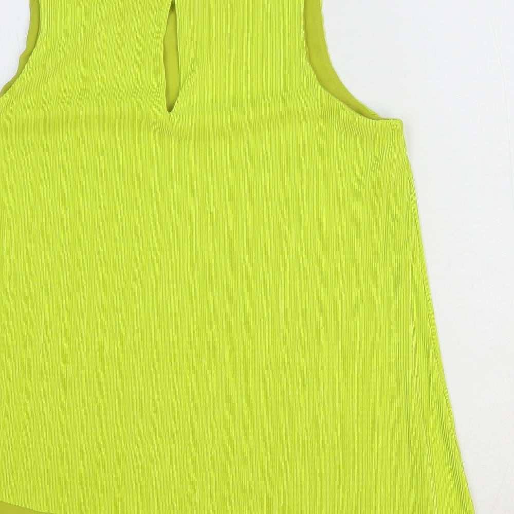 NEXT Womens Yellow Polyester Basic Blouse Size 12 Round Neck