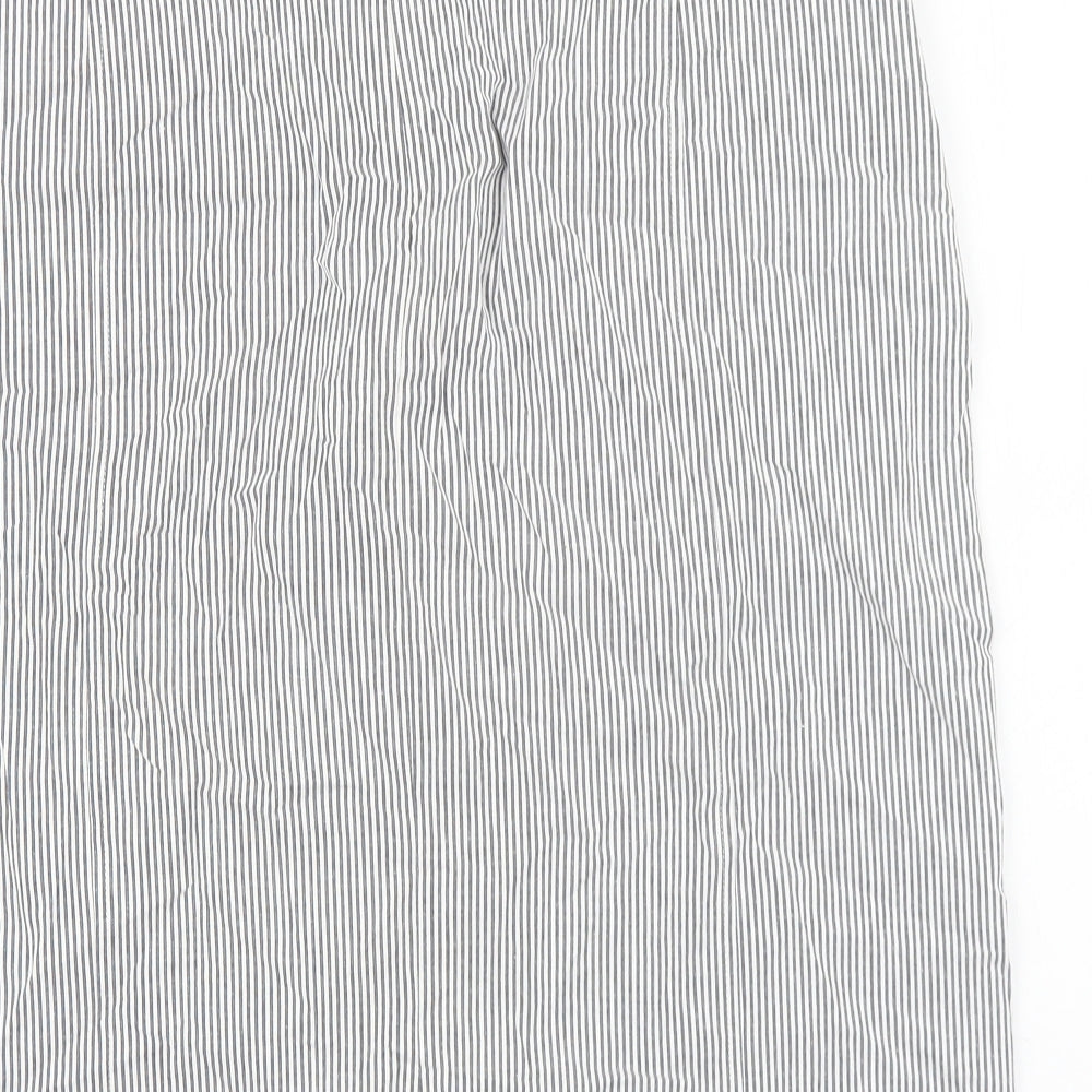 CERULEAN Womens Blue Striped Cotton Straight & Pencil Skirt Size 14 Zip