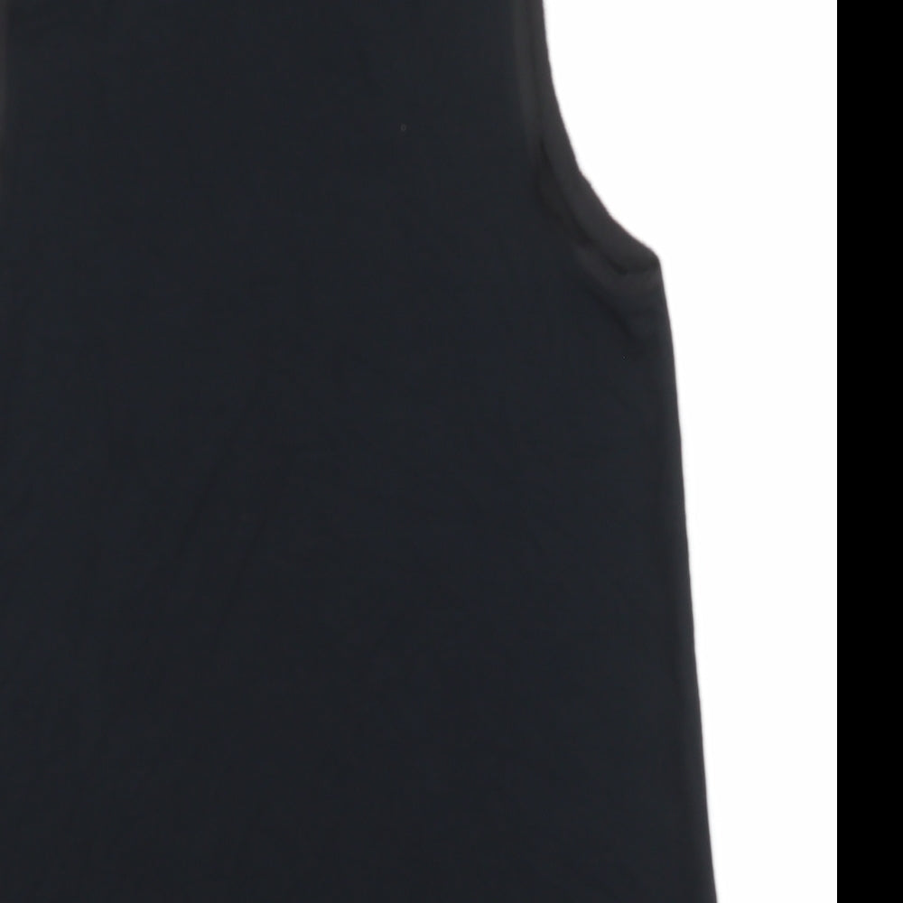 Marks & Spencer Womens Black Polyester Basic Tank Size 6 Boat Neck