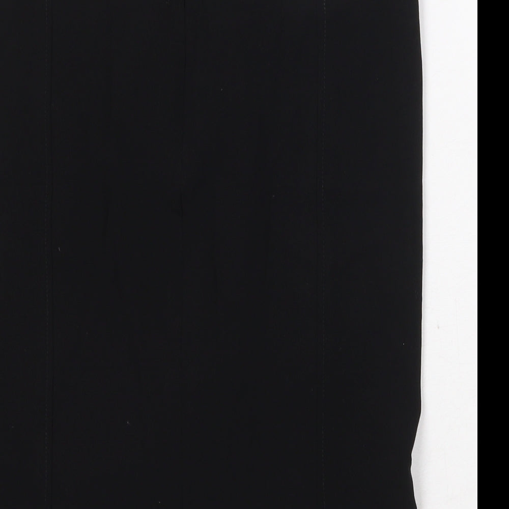 Preworn Womens Black Polyester Trumpet Skirt Size 8 Zip