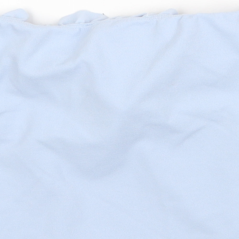 New Look Womens Blue Polyester Cropped Blouse Size 14 Off the Shoulder