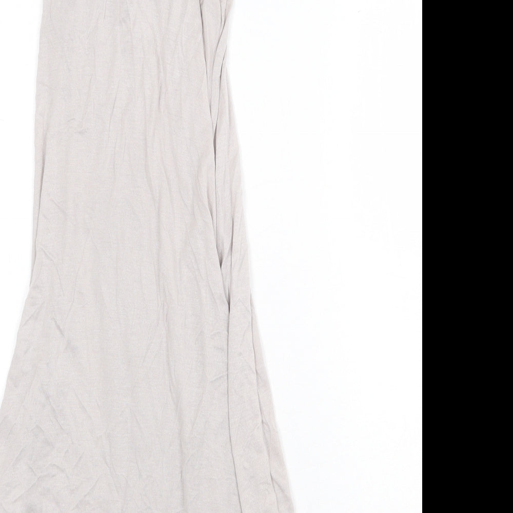 Mise Womens Grey Polyester Trapeze & Swing Size 8 Scoop Neck Pullover