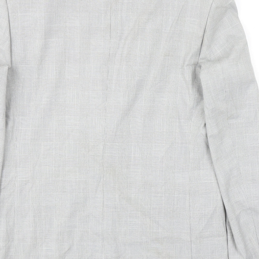 Marks & Spencer Mens Grey Plaid Polyester Jacket Blazer Size 40