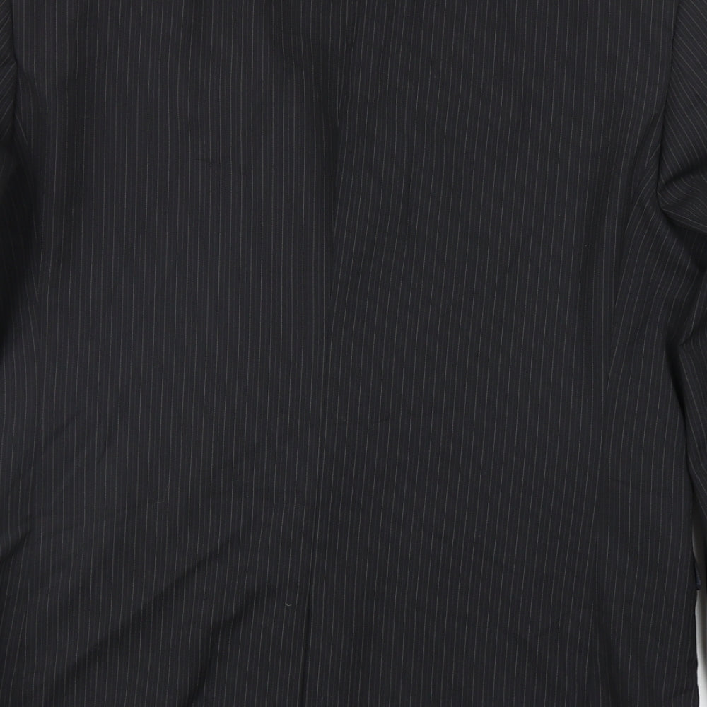 NEXT Mens Black Striped Wool Jacket Blazer Size 42