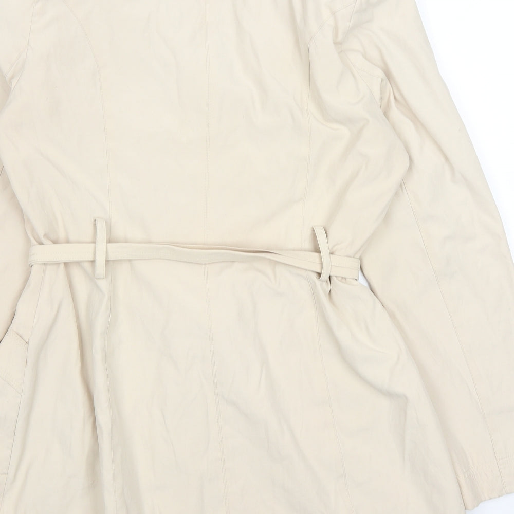 BHS Womens Beige Trench Coat Coat Size 10 Button
