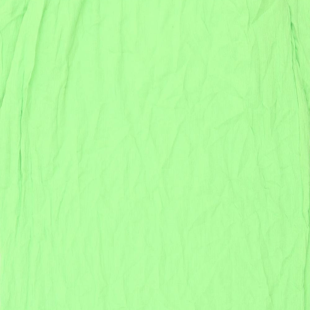 Marks & Spencer Womens Green Viscose A-Line Size S Off the Shoulder Pullover