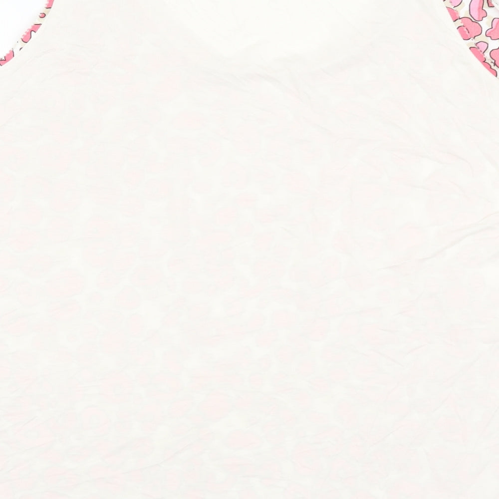 Marks & Spencer Womens Pink Animal Print Polyester Basic Tank Size 14 Scoop Neck - Leopard Print