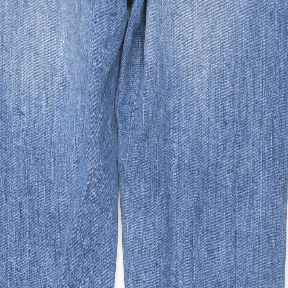 Topman Mens Blue Cotton Straight Jeans Size 34 in L34 in Regular Button