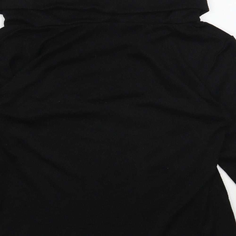 Classics Womens Black Roll Neck Polyester Pullover Jumper Size 14