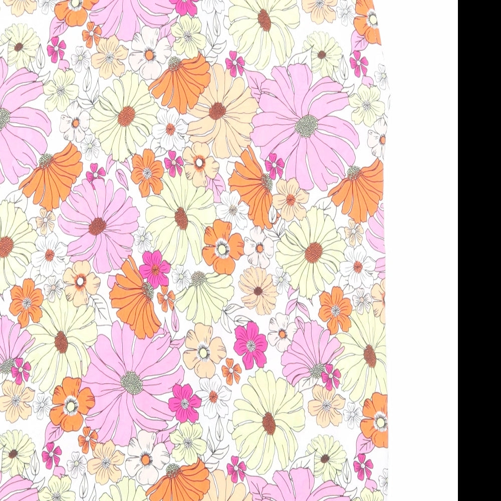 Marks & Spencer Womens Multicoloured Floral Polyester Basic Tank Size 6 V-Neck