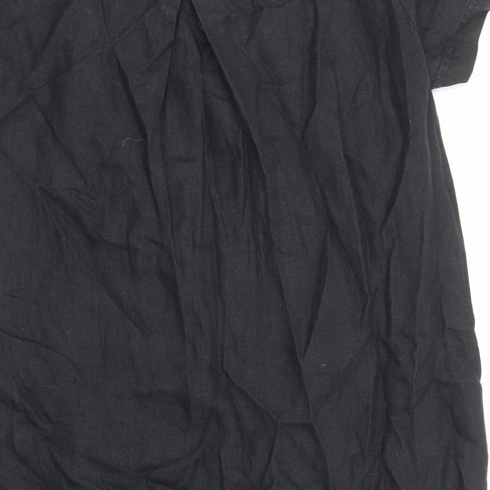 Preworn Womens Black Cotton Shift Size L Round Neck Pullover