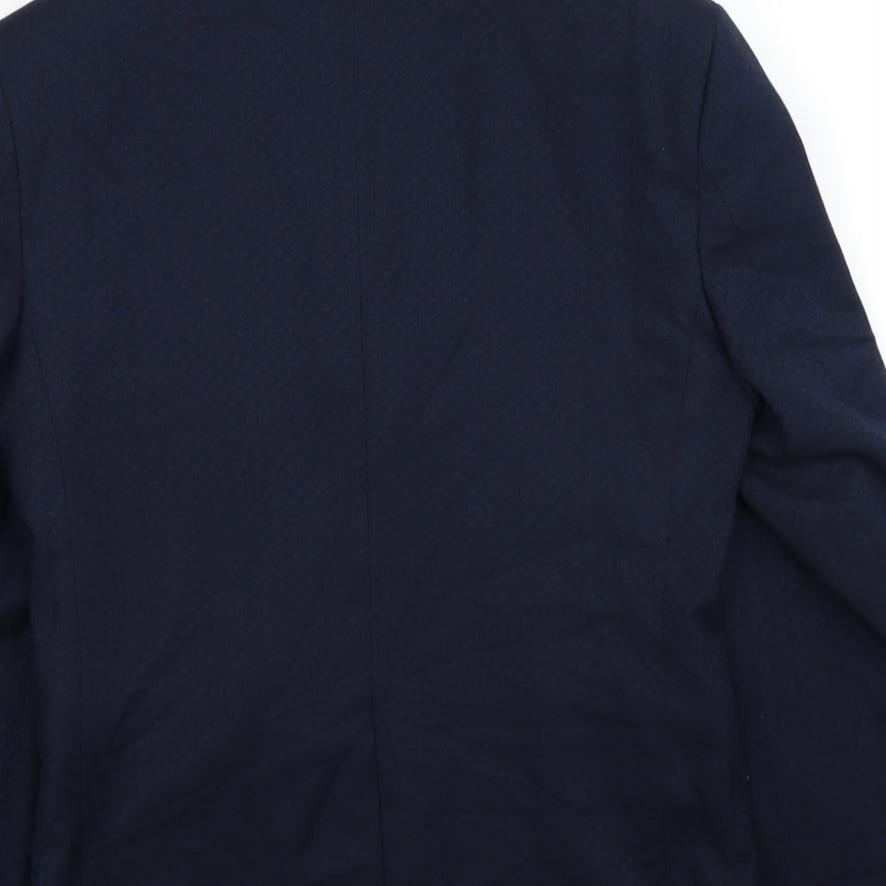 Burton Mens Blue Polyester Jacket Blazer Size 34