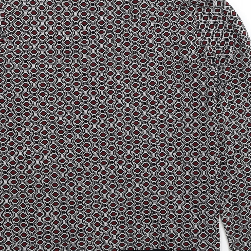 Papaya Womens Multicoloured Round Neck Geometric Polyamide Pullover Jumper Size 10