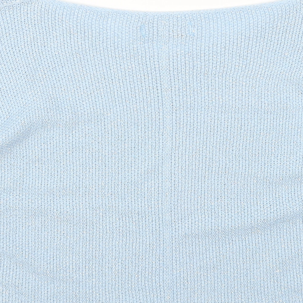 Alexara Womens Blue Round Neck Modal Pullover Jumper One Size