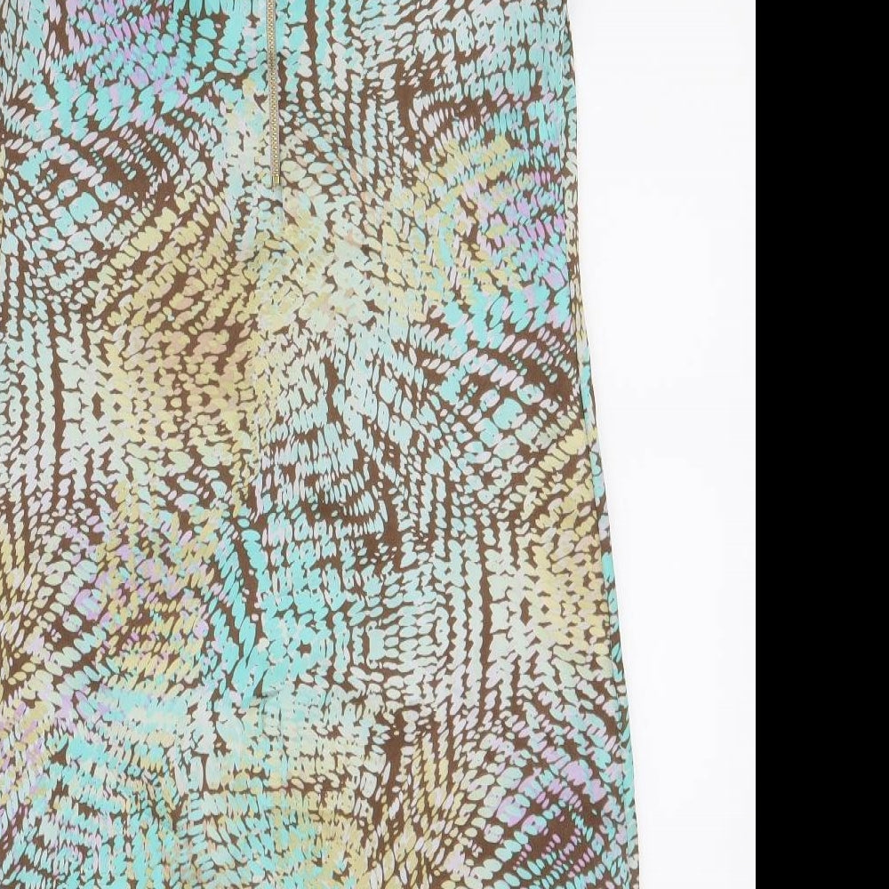 Marks & Spencer Womens Multicoloured Geometric Polyester Shift Size 8 Boat Neck Zip