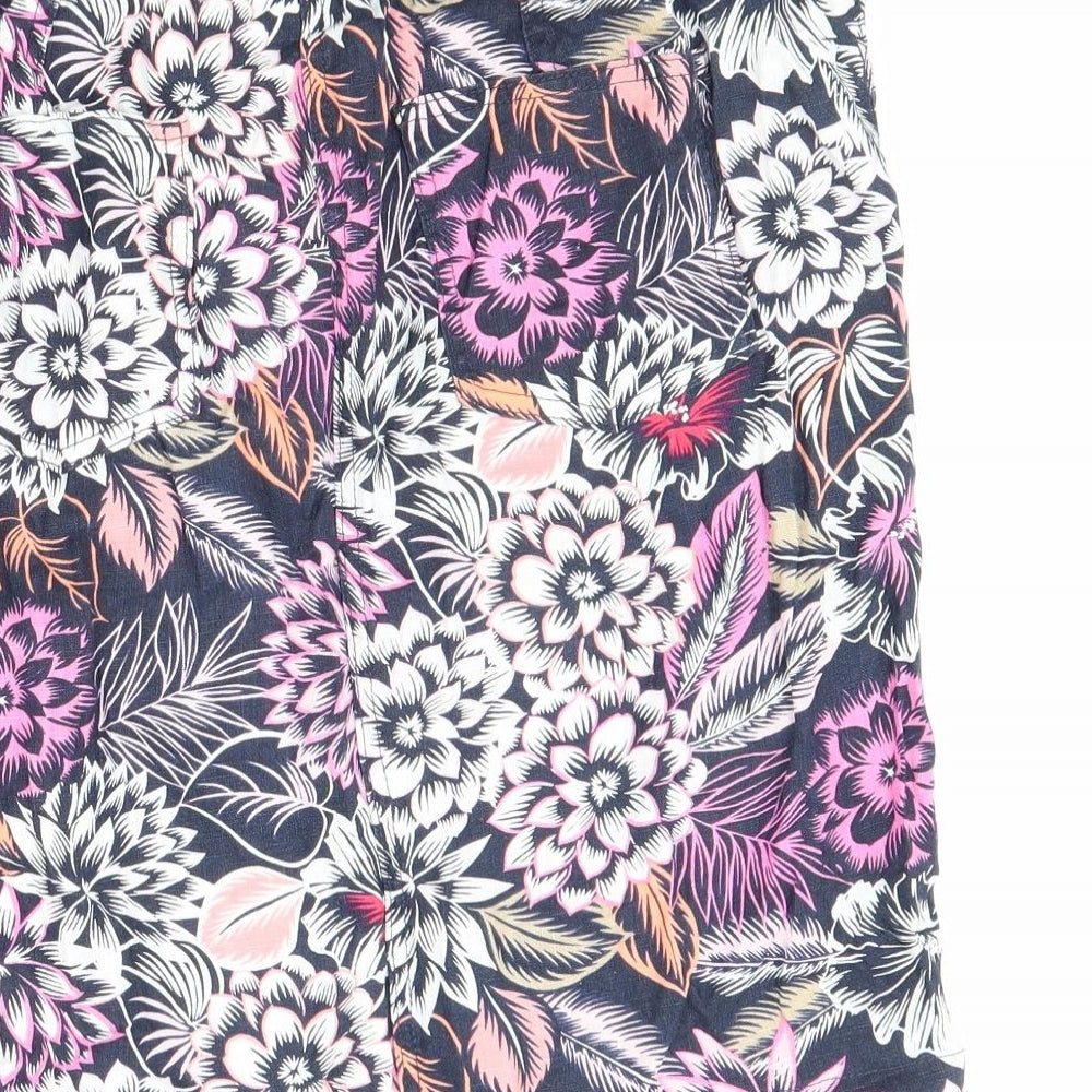 Marks & Spencer Womens Multicoloured Geometric Polyester A-Line Skirt Size 10 Drawstring