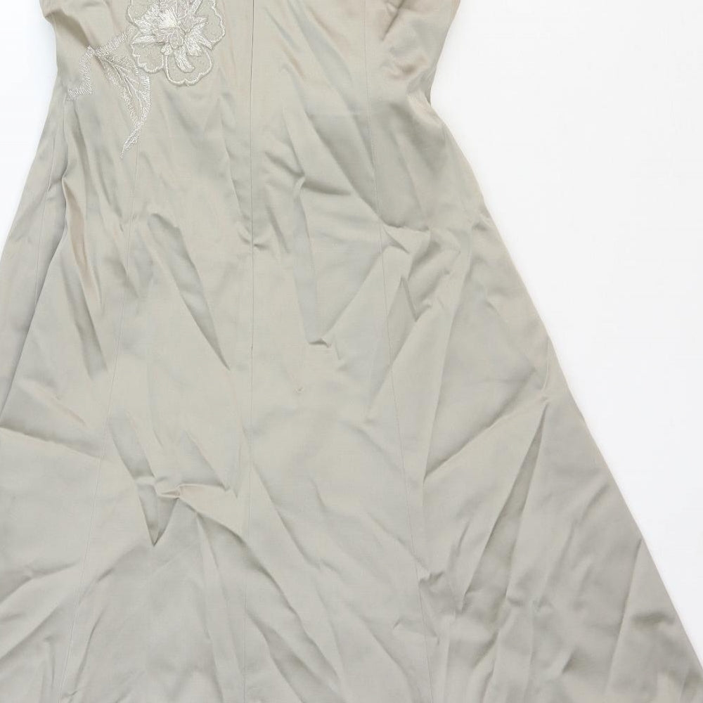 Warehouse Womens Ivory Acetate A-Line Size 12 Square Neck Zip